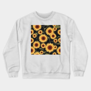 Vintage Floral Cottagecore Romantic Sunflower Design Crewneck Sweatshirt